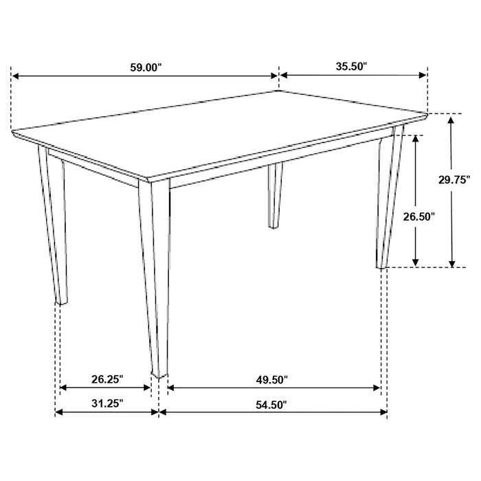 Gabriel 5-piece Rectangular 59-inch Closed Back Dining Set Cappuccino