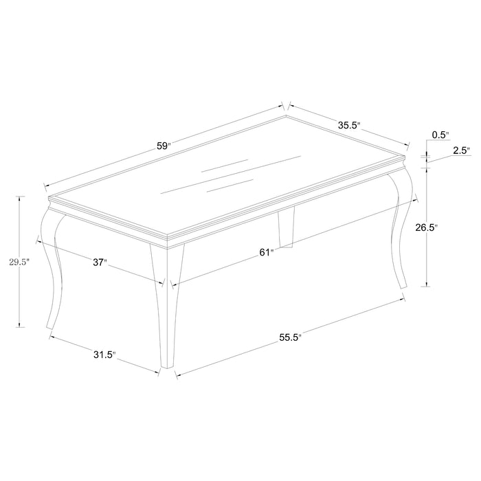 Carone 5 Pc Dining Sets Black