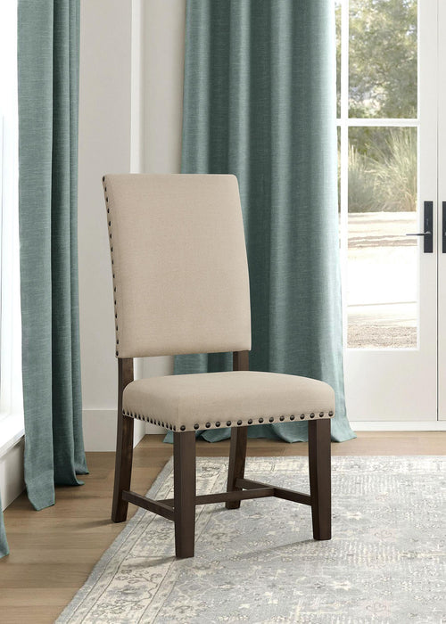 Twain Upholstered Side Chairs Beige (Set of 2)