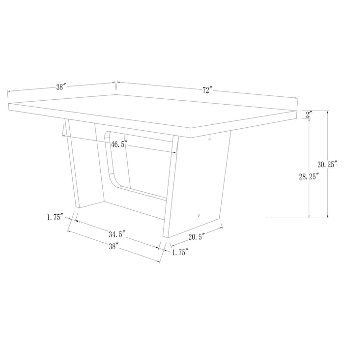 Sherry Rectangular Marble Top Dining Table set