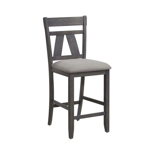 Liberty Furniture Lawson Splat Back Counter Chair (Set of 2) in Weathered Gray image