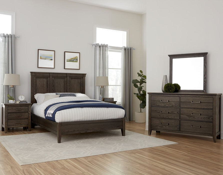 Vaughan-Bassett Passageways Charleston Brown Cal King Mansion Bed with Low Profile Footboard in Dark Brown