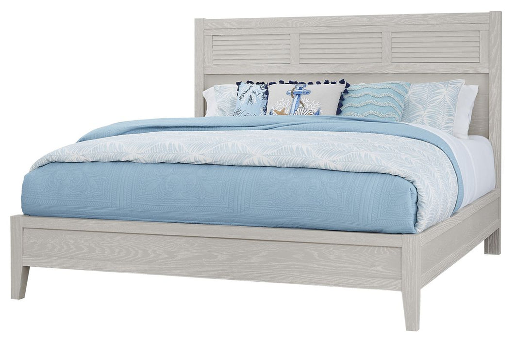Vaughan-Bassett Passageways Oyster Grey Cal King Louvered Bed with Low Profile Footboard in Grey image