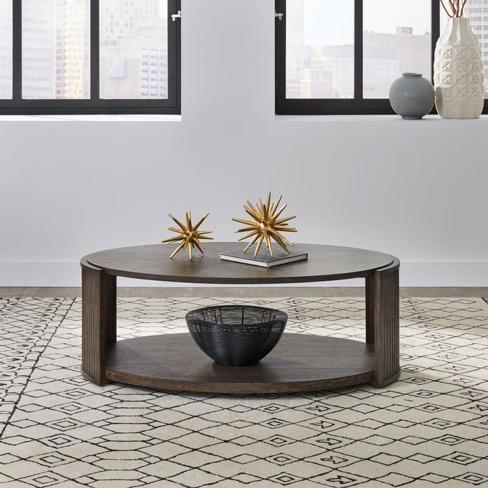 Liberty Furniture City View Oval Cocktail Table in Coffee Bean image