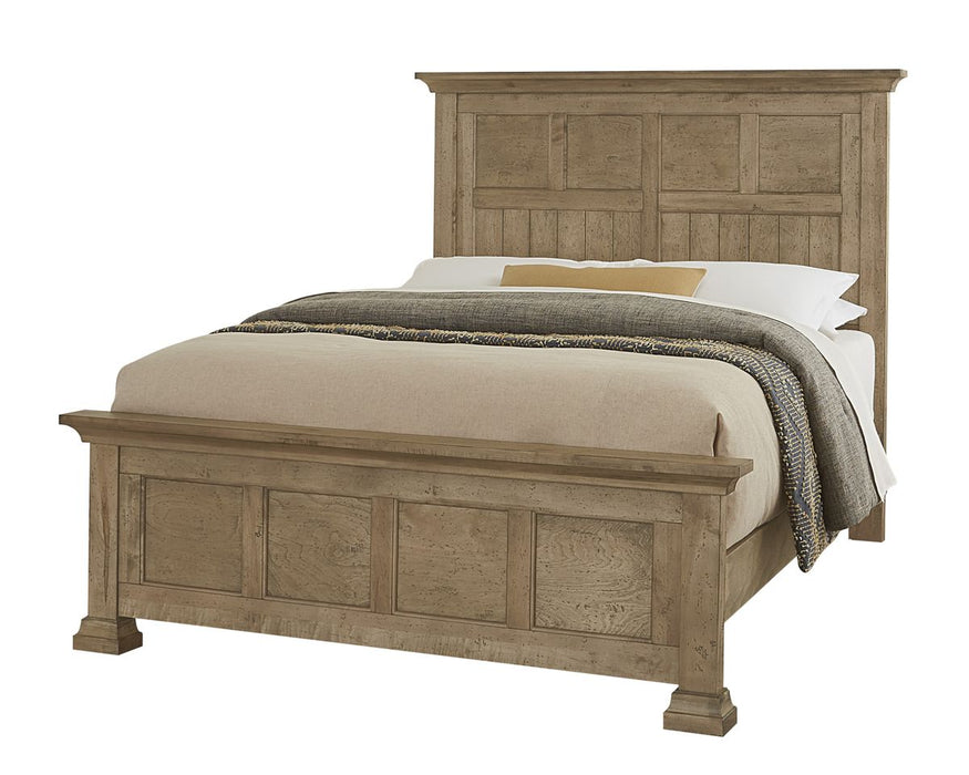 Vaughan Bassett Carlisle Cal King Window Pane Bed in Warm Natural image