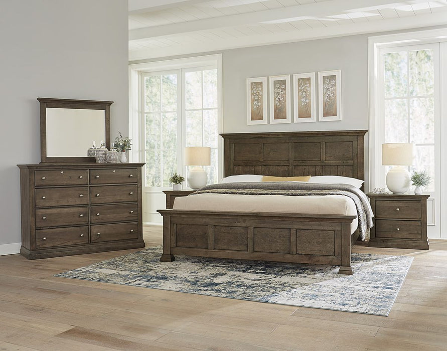 Vaughan Bassett Carlisle Queen Window Pane Bed in Dark Sable