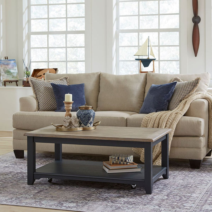 Liberty Furniture Summerville Rectangular Cocktail Table in Navy