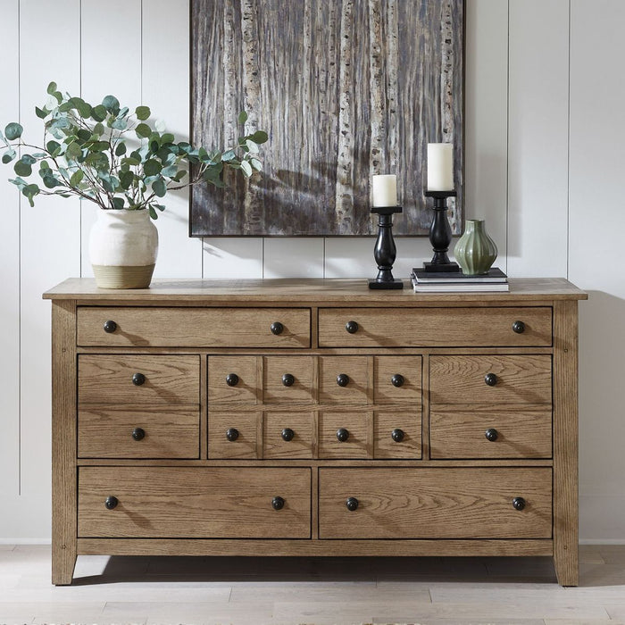 Liberty Furniture Grandpas Cabin 7 Drawer Dresser in Sandstone
