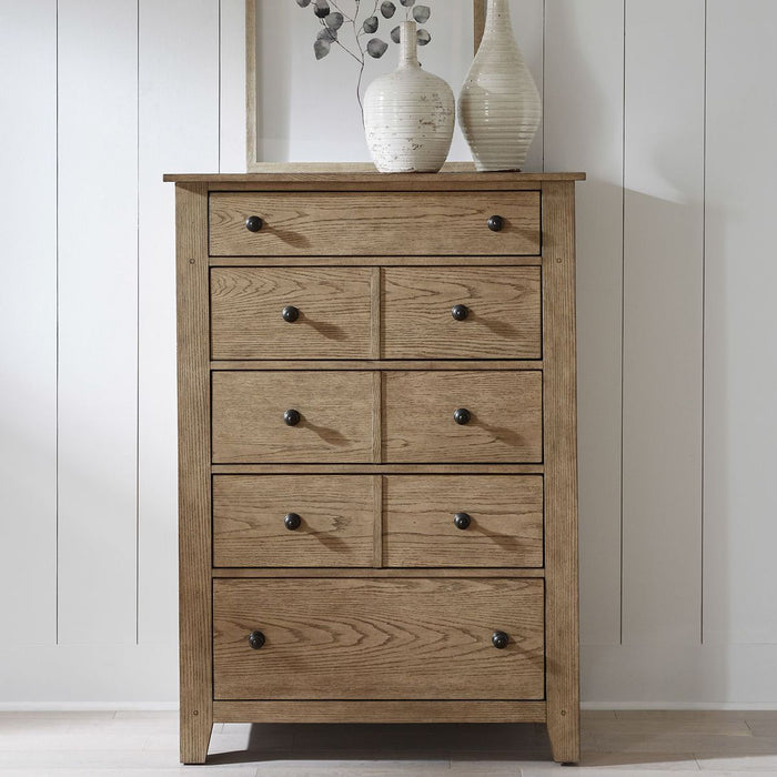 Liberty Furniture Grandpas Cabin 5 Drawer Chest in Sandstone