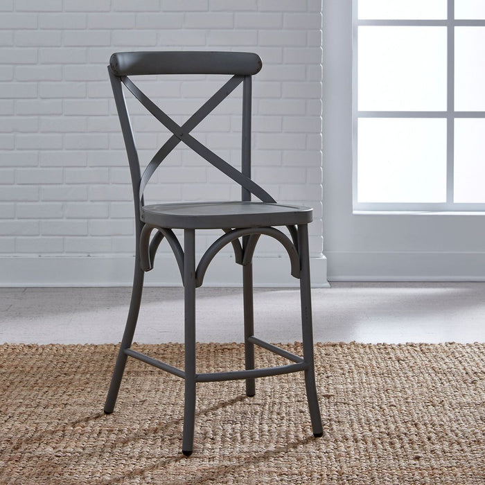 Liberty Furniture Vintage Series X Back Counter Chair in Grey