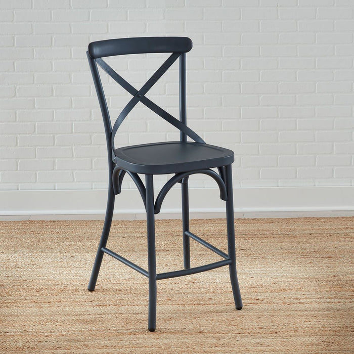 Liberty Furniture Vintage Series X Back Counter Chair in Navy (Set of 2)