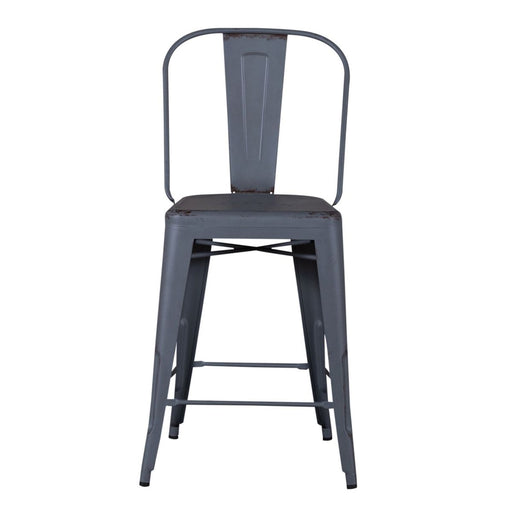 Liberty Furniture Vintage Series Bow Back Counter Chair in Grey (Set of 2) image