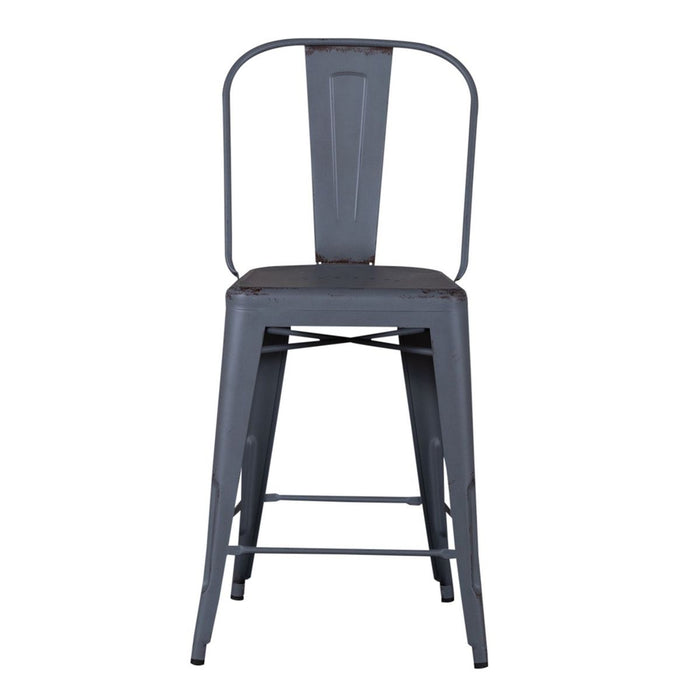 Liberty Furniture Vintage Series Bow Back Counter Chair in Grey (Set of 2) image