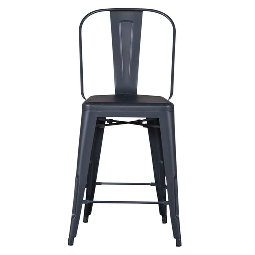 Liberty Furniture Vintage Series Bow Back Counter Chair in Navy (Set of 2) image