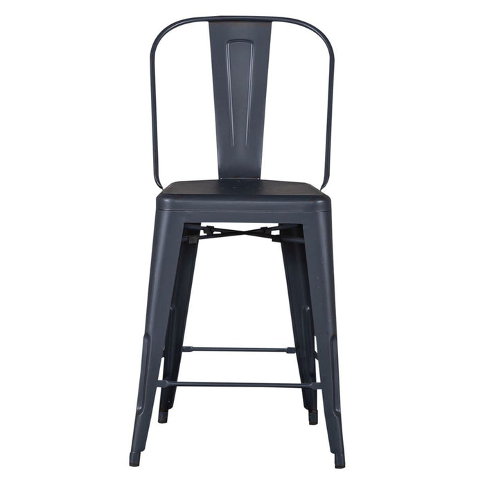 Liberty Furniture Vintage Series Bow Back Counter Chair in Navy (Set of 2) image
