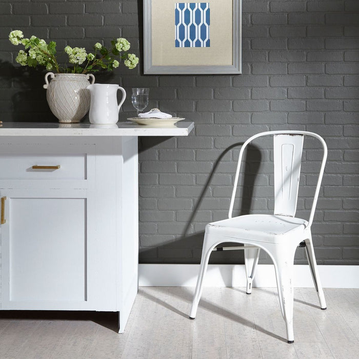 Liberty Furniture Vintage Series Bow Back Side Chair in Antique White (Set of 2)