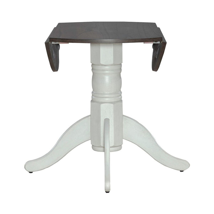Liberty Furniture Brook Bay Drop Leaf Table in Textured White