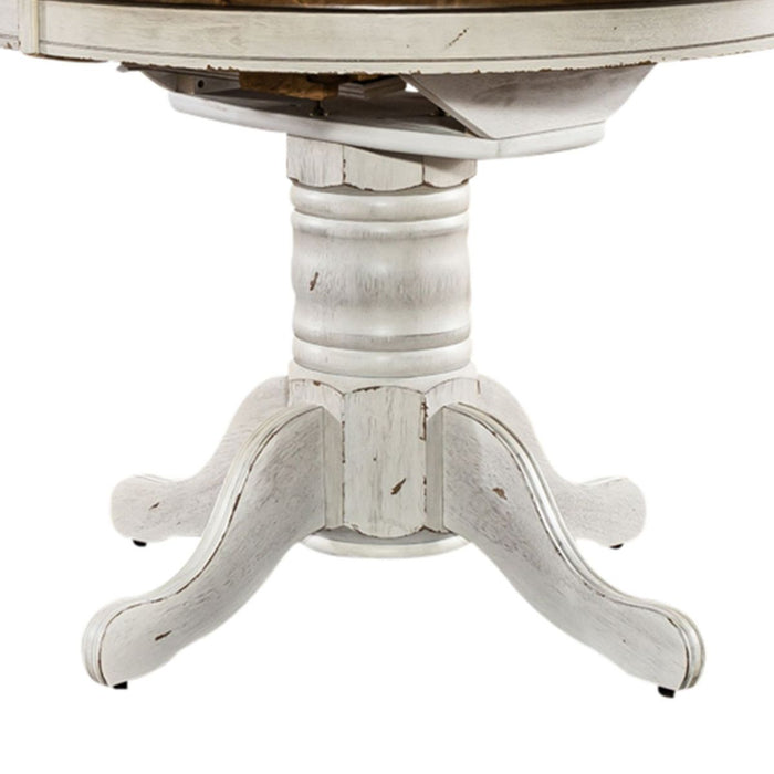 Liberty Furniture Carolina Crossing Oval Pedestal Table in White