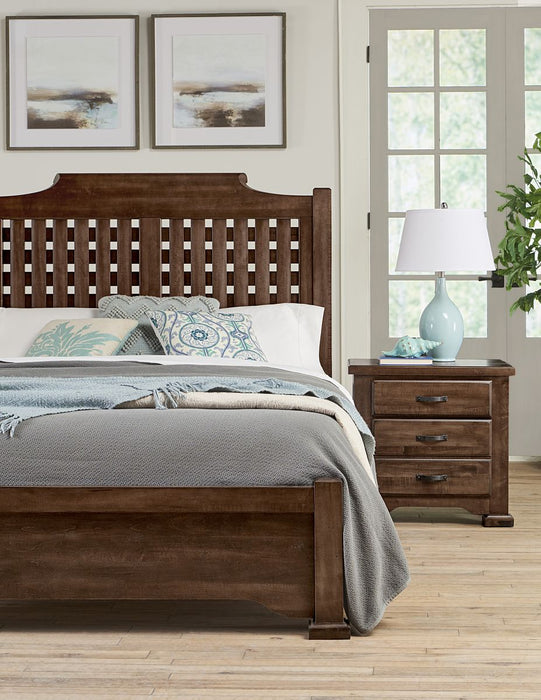 Vaughan-Bassett Joinery Plank King Poster Bed in Natural Oak 192