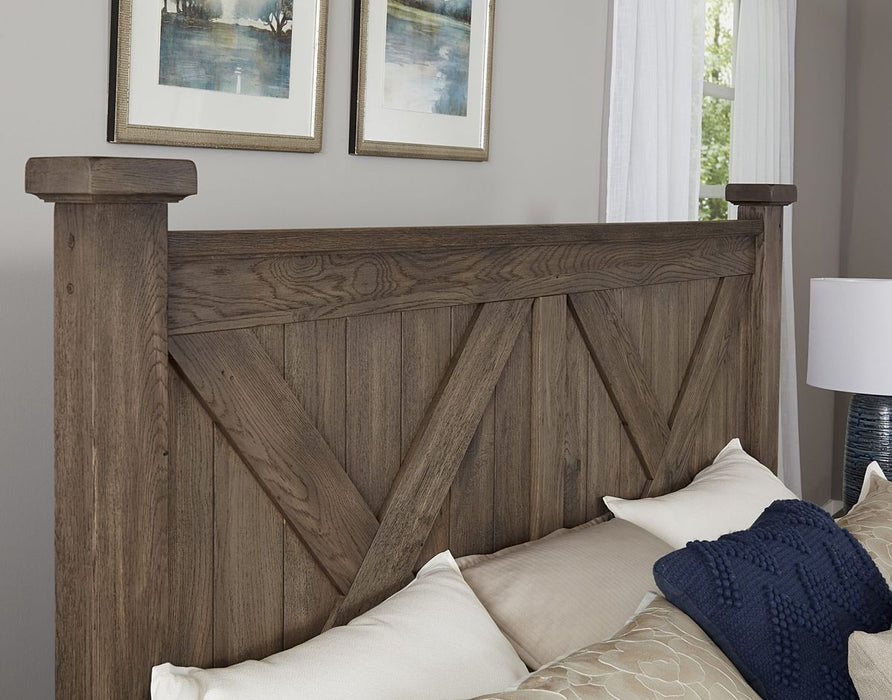 Vaughan Bassett Yosemite Cal King Panel Bed in Smoke