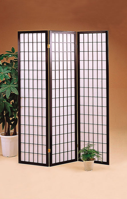 Carrie 3-panel Folding Screen Black and White