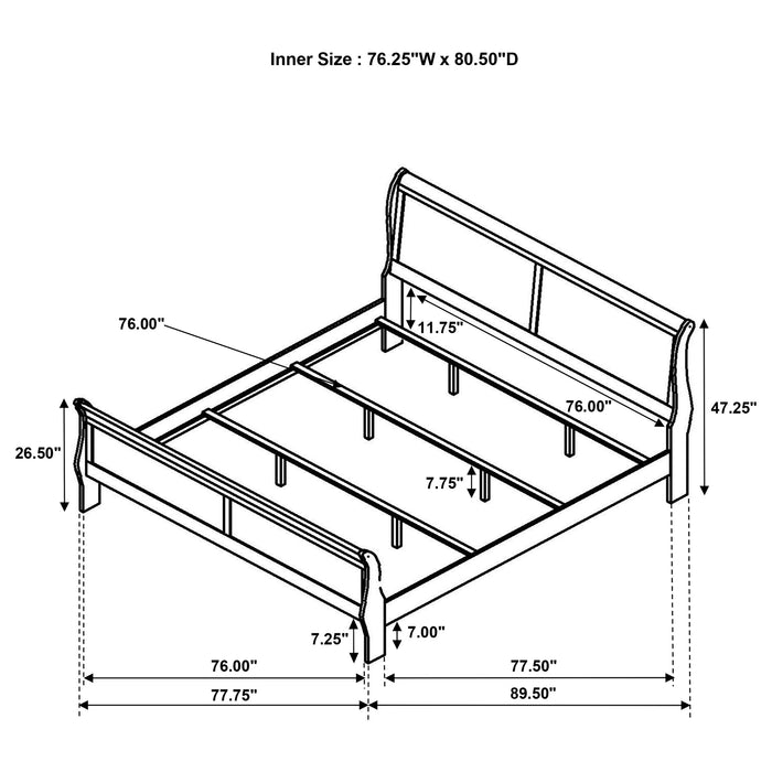 Louis Philippe Eastern King, Full, & Queen Bed