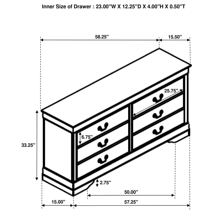 Louis Philippe 4 & 5 Piece Bedroom Set Full, Twin, King, & Queen