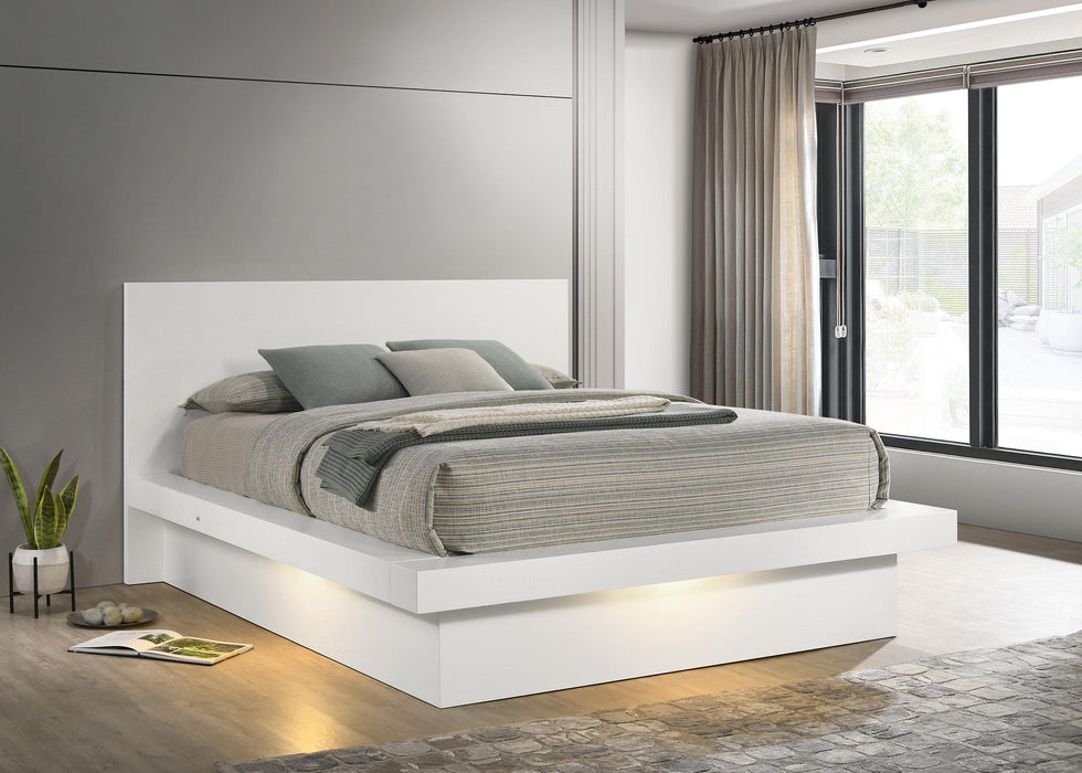 Jessica California King, E.king, & Queen Bed with Storage Headboard Cappuccino