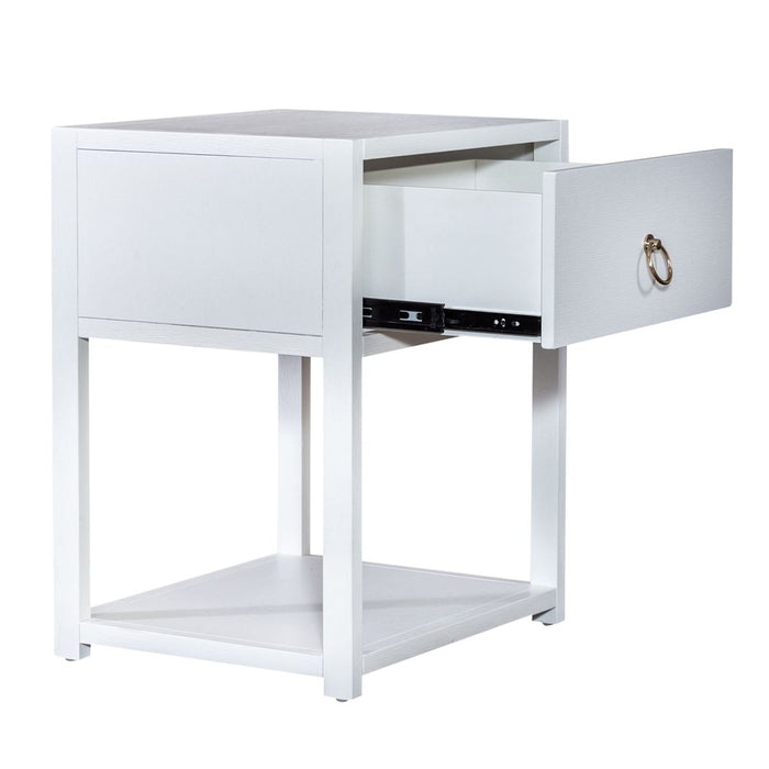 Liberty Furniture Midnight 1 Shelf Accent Table in Wire Brushed White