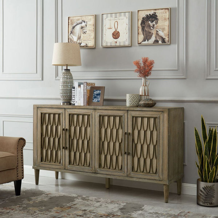 Liberty Furniture Devonshire 4 Door Accent Cabinet in Driftwood