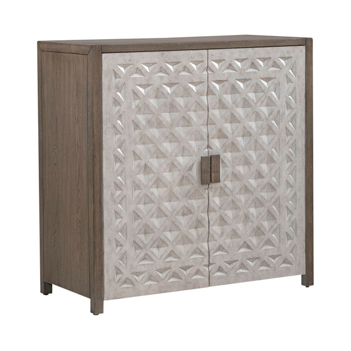 Liberty Furniture Chatfield Accent Console in Antique White with Tobacco Top EST SHIP TIME APPX 4 WEEKS image