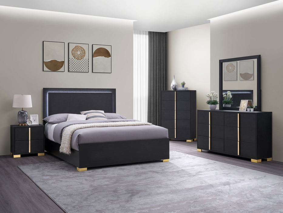Marceline Bedroom Sets White & Black 4 & 5 Piece