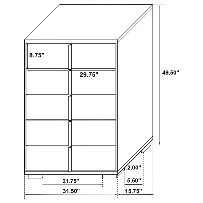 Marceline Bedroom Sets White & Black 4 & 5 Piece
