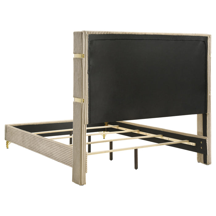 Lucia Eastern King & Queen Bed Beige & Grey