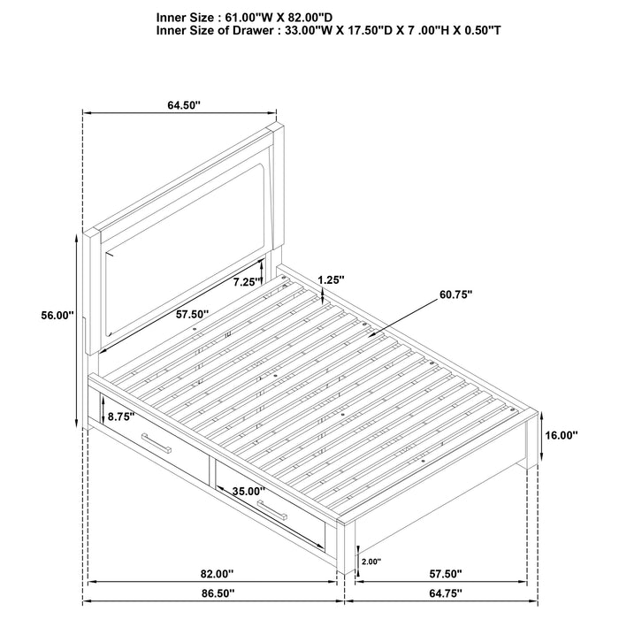 Kenora California King, E.king, & Queen Bed