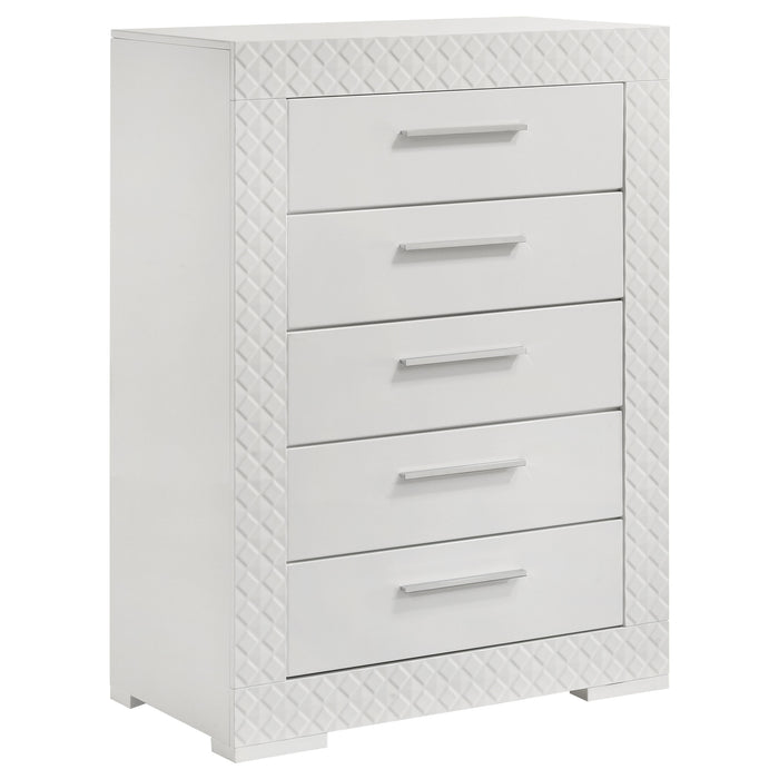 Ives 4 & 5 Piece Bedroom Set E.king & Queen White & Grey