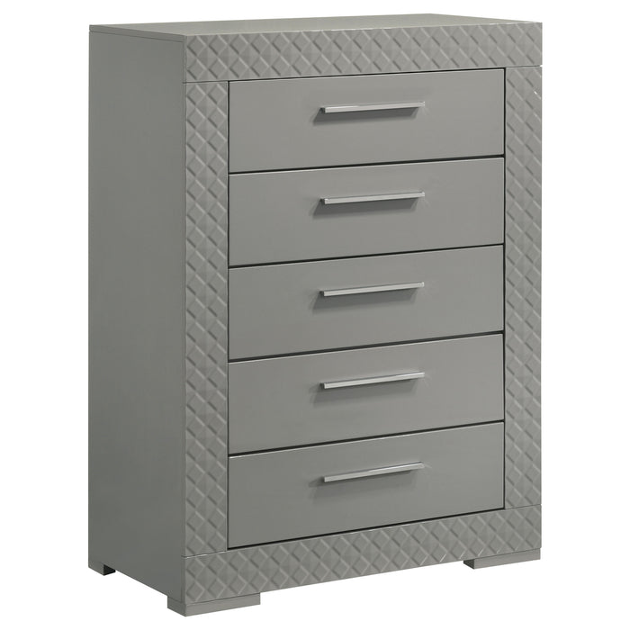 Ives 4 & 5 Piece Bedroom Set E.king & Queen White & Grey