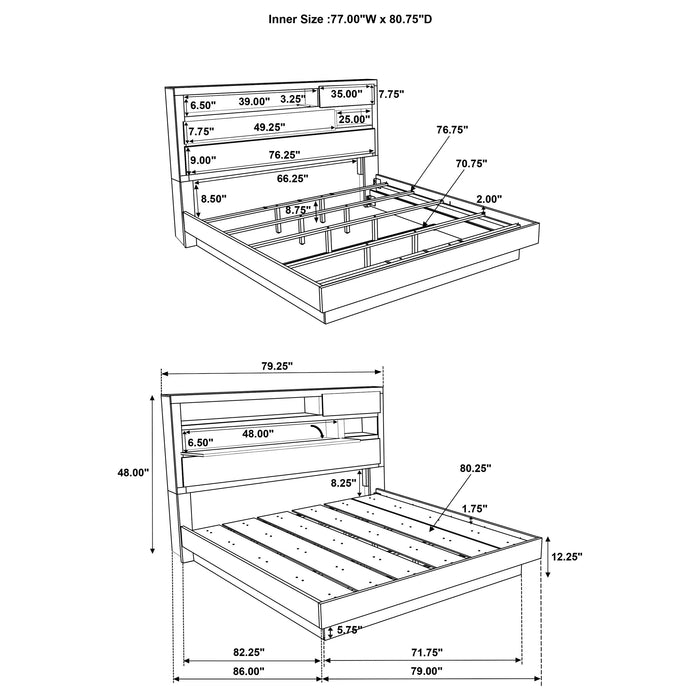 Fenwick California King, Eastren King, Queen Bed