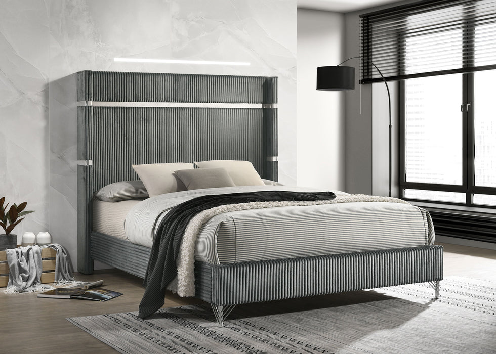 Lucia Eastern King & Queen Bed Beige & Grey