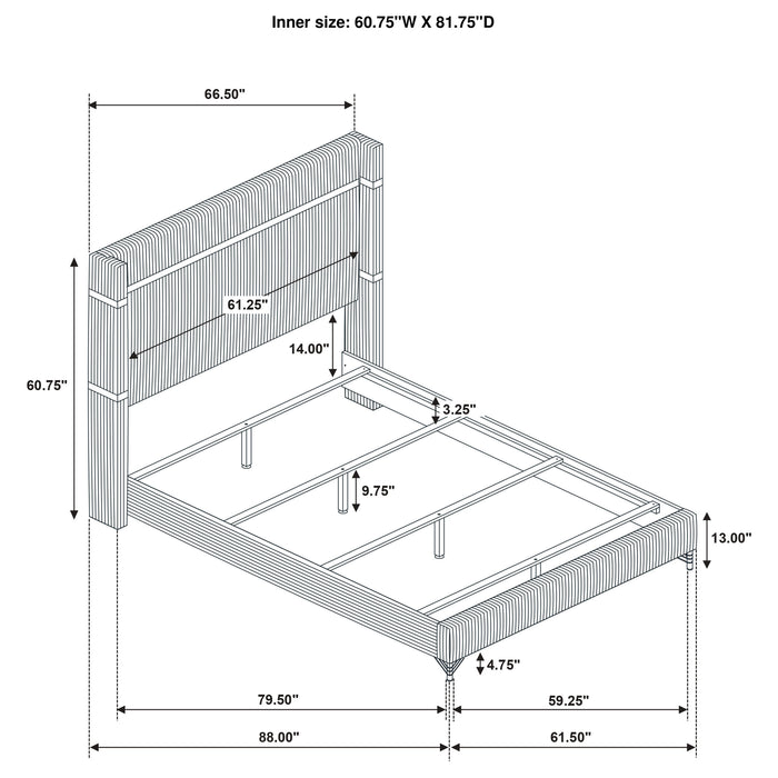 Lucia Eastern King & Queen Bed Beige & Grey