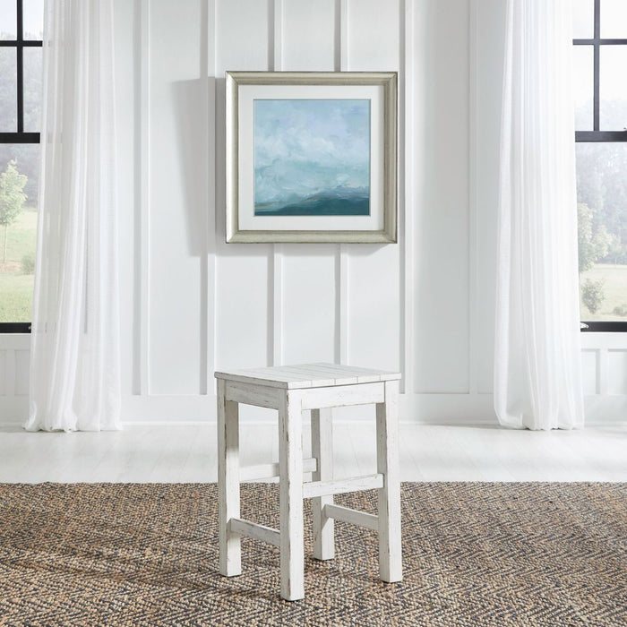 Liberty Furniture River Place Console Stool in Riverstone White & Tobacco