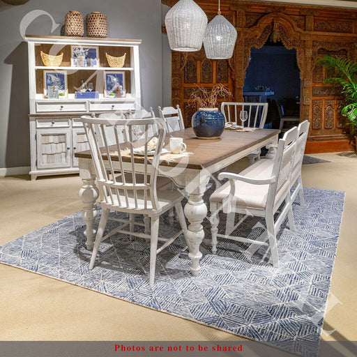 Liberty Furniture River Place Rectangular Leg Table in Riverstone White & Tobacco image