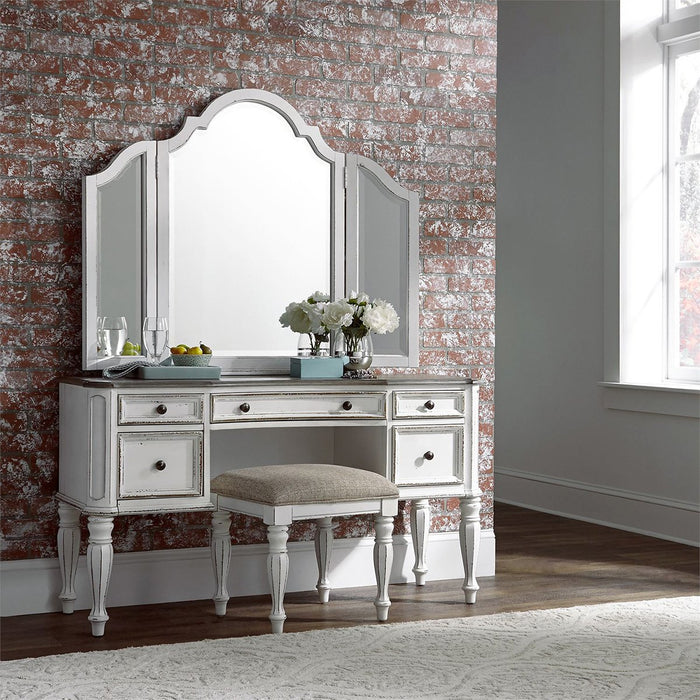 Liberty Magnolia Manor Vanity Stool in Antique White