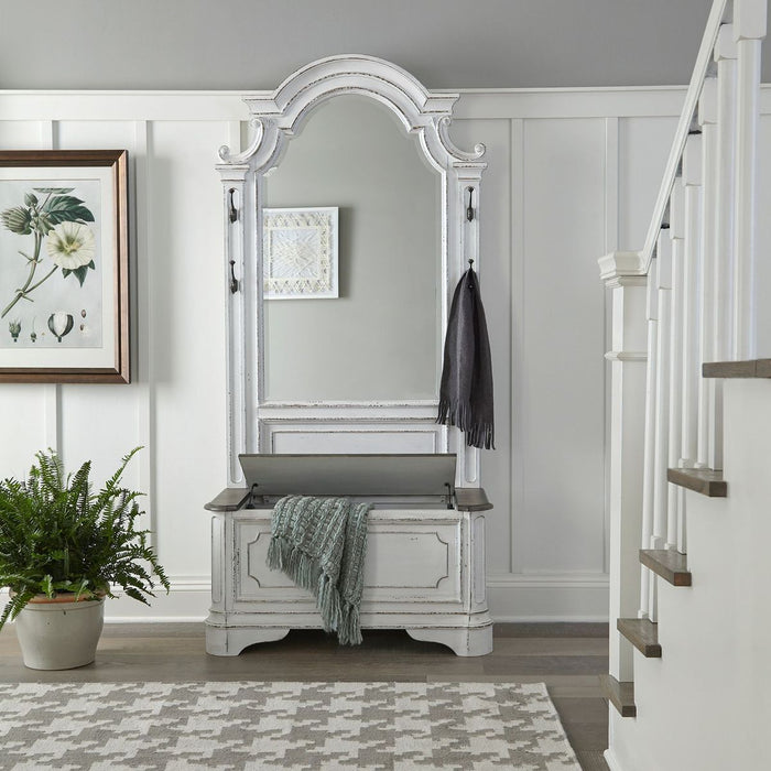 Liberty Magnolia Manor Hall Tree Set in Antique White