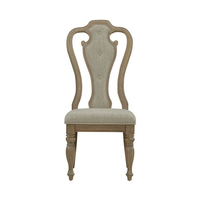 Liberty Furniture Magnolia Manor Splat Back Upholstered Side Chair (RTA) (Set of 2) in Weathered Bisque