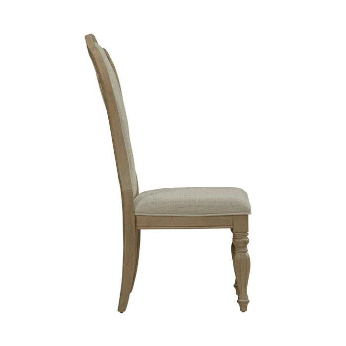 Liberty Furniture Magnolia Manor Splat Back Upholstered Side Chair (RTA) (Set of 2) in Weathered Bisque