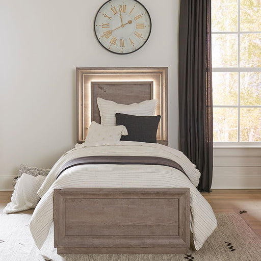 Liberty Furniture Horizons Full Panel Bed with HB Lights in Graystone image