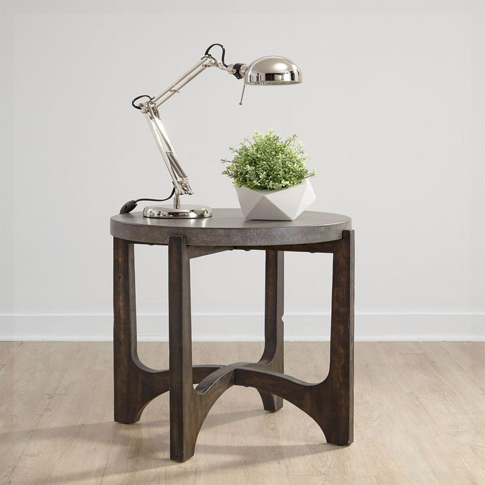 Liberty Furniture Cascade End Table in Wire Brush Rustic Brown