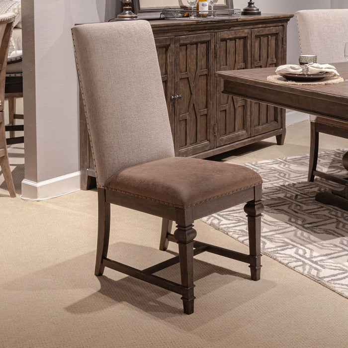 Liberty Furniture Paradise Valley Uph Side Chair (Set of 2) in Saddle Brown image