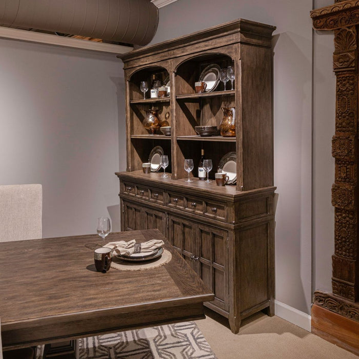Liberty Furniture Paradise Valley Buffet & Hutch in Saddle Brown image